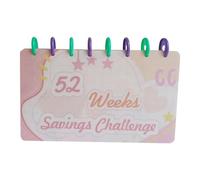 Hxhsgmeh 1 Pezzo Budget Libro Sfida Di Economia Libro D'Argento Organizzatore 52 Settimane di Riempimento e Risparmio Di Soldi PVC