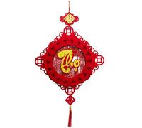 Hxhsgmeh 1 Pezzo di pompon dell'anno Cinese da appendere, Ciondoli Decorativi per la Festa della Tradizione Rosso 8