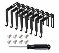 Hxhsgmeh 1 Set di ganci di separazione in metallo nero, ganci per cabina, porta a specchio, ganci da parete per cabina, 8 pezzi