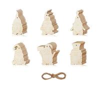 Hxhsgmeh 30 decorazioni natalizie in legno da realizzare da soli, albero di Natale in legno, decorazione da colorare e da appendere per Natale, per il tempo libero creativo per Natale, fai da te in