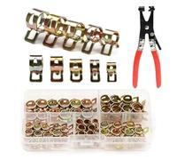Hxhsgmeh 75 fascette stringitubo a molla placcate in zinco + morsetto per tubo a gola dritta per morsetto a nastro, kit di fissaggio in metallo