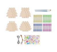 Hxhsgmeh Kit di 12 campanelli eolici a forma di albero di Natale per bambini fai da te in legno per la decorazione di Natale, ornamenti appesi per Natale