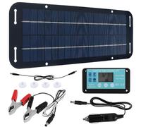 Hxhsgmeh Kit di Pannelli Solari 20W 12V Caricabatterie Solare, Alimentazione USB Telefono Cellulare Batteria Esterna Impermeabile per Esterni