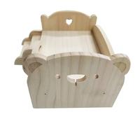 Hxhsgmeh Letto in Legno per Bambole Letto in Legno Universale Bambola in Legno FAI DA TE Mini Letto per Bambole Regalo Festa dei Bambini (Orso)
