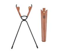 Hxhsgmeh Pinza per caminetto da esterno con coperchio maniglia in finta pelle, acciaio alla ruggine, resistente al calore, pinza da fuoco da campeggio