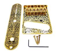 Hxhsgmeh Ponte A A Rulli A 6 Corde e Piastra di Controllo per Chitarra Elettrica TL con Corde Decorative Intagliate Attraverso il Ponte