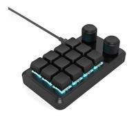 Hxhsgmeh Programmazione Macro Tastiera cablata personalizzata RGB 12 Tasti Copia Incolla Pulsante Mini Gaming Tastiera Hotswap Macropad Nero