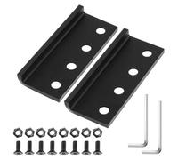 Hxhsgmeh Set di 2 connettori ferroviari per porta del fienile scorrevole, hardware per porta del fienile scorrevole, adattatore per binario a L con viti e dadi