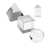 Hxhsgmeh Set di 4 prismi per fotografia in cristallo ottico K9, composto da una sfera da 55 mm, un quadrato e triangolare da 50 mm, una piramide ottica da 60 mm, facile da usare, trasparente