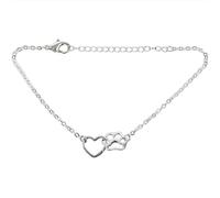 Hxhsgmeh Shellhards - Bracciale da donna color argento, con impronta di animali e ciondolo a forma di cuore d'amore a forma di cane carino