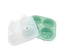 Hxhsgmeh Stampo quadrato di ghiaccio a forma di rosa 3D, vassoi quadrati di ghiaccio per fare 4 gelati giganti a forma di fiore carino, lavastoviglie verde divertente, grande macchina per palline di