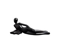 Hxhsgmeh Statua di Lettura Nordica Figurine in Resina Decorazione Ufficio Scultura Arte Moderna Ornamento Decorazione della Casa Ufficio Artigianato Nero B