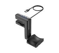 Hxhsgmeh Supporto per Cuffie Ascolto Montato su Pivot PCHeadset Display Stand Holder con Hub di Porte USB Sotto Il Gancio di Sospensione per Auricolare Desktop, B