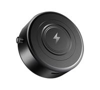 Hxhsgmeh Supporto per telefono cellulare intelligente con ricarica senza 15 W, assorbimento magnetico sotto vuoto, ricarica senza per auto, nero
