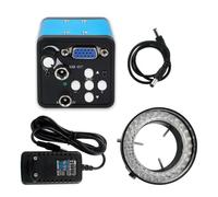 Hxhsgmeh Videocamera per microscopio digitale video industriale VGA 13MP 1080P, supporto C per riparazione di saldatura con luce LED, presa UE regolabile