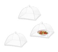 HXHWKEN 3 Pezzi Coprivivande a Rete Pieghevole Copertura Alimentare Pieghevoli Copri Alimenti Copertura Tende Ombrello per Cibo Barbecue Picnic Frutta, 32x32cm