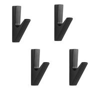 HXHWKEN 4 Pezzi Appendiabiti Da Parete Nero Gancio Appendiabiti con Tubo Espansione Attaccapanni da Parete Per Armadi, Camere da Letto, Cucine, Bagni