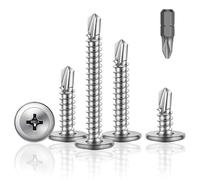 HXJDAM 200 Pcs, M4,2x16mm Viti Autofilettanti per Metallo, Autoperforanti, Testa Larga Bombata