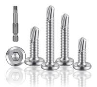 HXJDAM 60 viti autofilettanti, in acciaio inox 410, a testa piatta a esagono incassato, viti autofilettanti, M5,5 x 19 mm, colore argento, con punta a esagono incassato