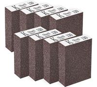 HXJDAM 8 spugne abrasive, in legno, 120 grana, carta vetrata, legno lavabile e riutilizzabile per lucidare vari materiali