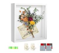 HXJDAM Cornice portafoto 3D da riempire, profondità 20 x 20 cm, cornice per oggetti 3D, colore bianco, profondità da riempire per oggetti, fiori, ricordi, regali per la famiglia, amici, ecc.