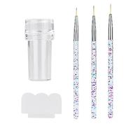 HXMJIED 1 timbro per unghie, stampino per unghie, timbro trasparente con punta francese, kit di stampaggio per unghie, accessori per nail art, con 3 penne per nail art e 1 raschietto, timbro in