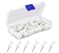 HXMJIED 100 puntine in acciaio bianco con teste in plastica per bacheca in sughero, bollettini, mappe, poster e appunti