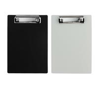 HXMJIED 2 tavolette portablocco in plastica nera, formato A5, mini portablocco da 15 x 22 cm con clip a basso profilo