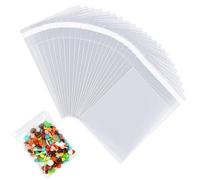 HXMJIED 50 sacchetti in cellophane autosigillanti da 12,7 x 17,8 cm, trasparenti, per dolci/regali, biscotti, dolcetti in polipropilene orientato