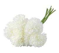 HXMJIED 6 ortensie artificiali, crisantemo in seta bianca, fiori finti, ortensie bianche per la decorazione del giardino della casa, bouquet da sposa