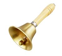 HXMJIED Campanello da tè in metallo, campanello per servizio e cena, chiamata extra forte con manico in legno, campanelle in ottone massiccio per bancone reception, anziani e adulti