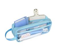 HXNH Astuccio in PVC trasparente resistente all'acqua, grande capacità, per scuola, ufficio, viaggi, organizer essenziale, Blu