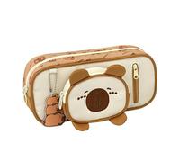 HXNH Astuccio per matite a forma di animale, astuccio per penne di grande capacità, per matite estetiche, portapenne, portapenne, per studenti Capybara, grande capacità, per la scuola, Caffè poco