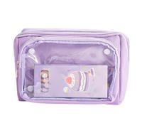 HXNH Astuccio per matite di grande capacità, a più strati, staccabile, da viaggio, per ufficio, scuola, astuccio per studenti, Viola