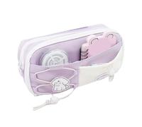 HXNH Grande capacità Polyes Encil Case 8 scomparti portapenne organizer sacchetti multistrato per studenti adolescenti adulti matite sacchetti, Viola