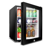 hxoity Mini Frigo 40L Da Tavolo, Refrigeratore Bloccabile Con Riscaldamento | Raffreddamento A Semiconduttore, 10~15°C, Aria Fredda Senza Brina, Doppio Vetro, Blocco Bambini, LED, Termostato Regolabile