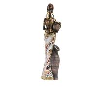 hxoity Statua di Donna Africana Statuetta in Resina Realizzata A Mano per Decorazioni Etniche E Accenti di Arte Tribale Scultura Femminile Unica in Stile Primitivo