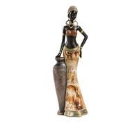 hxoity Statua di Donna Africana Statuetta in Resina Realizzata A Mano per Decorazioni Etniche E Accenti di Arte Tribale Scultura Femminile Unica in Stile Primitivo