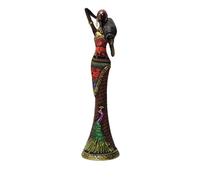 hxoity Statua di Donna Africana Statuetta in Resina Realizzata A Mano per Decorazioni Etniche E Accenti di Arte Tribale Scultura Femminile Unica in Stile Primitivo