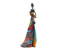 hxoity Statua di Donna Africana Statuetta in Resina Realizzata A Mano per Decorazioni Etniche E Accenti di Arte Tribale Scultura Femminile Unica in Stile Primitivo