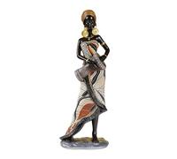 hxoity Statua di Donna Africana Statuetta in Resina Realizzata A Mano per Decorazioni Etniche E Accenti di Arte Tribale Scultura Femminile Unica in Stile Primitivo