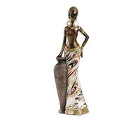 hxoity Statua di Donna Africana Statuetta in Resina Realizzata A Mano per Decorazioni Etniche E Accenti di Arte Tribale Scultura Femminile Unica in Stile Primitivo