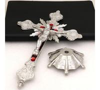 hxoity Statuetta A Forma di Croce in Metallo con Statua di Gesù E Motivi Floreali Decorazione da Tavolo Regalo Religioso Perfetto per Cristiani E Cattolici Decorazione per La Casa