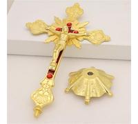 hxoity Statuetta A Forma di Croce in Metallo con Statua di Gesù E Motivi Floreali Decorazione da Tavolo Regalo Religioso Perfetto per Cristiani E Cattolici Decorazione per La Casa