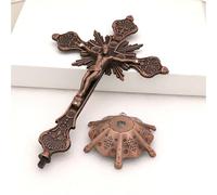 hxoity Statuetta A Forma di Croce in Metallo con Statua di Gesù E Motivi Floreali Decorazione da Tavolo Regalo Religioso Perfetto per Cristiani E Cattolici Decorazione per La Casa