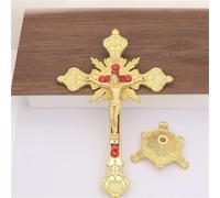 hxoity Statuetta A Forma di Croce in Metallo con Statua di Gesù E Motivi Floreali Decorazione da Tavolo Regalo Religioso Perfetto per Cristiani E Cattolici Decorazione per La Casa