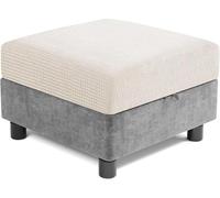 HXOUTGKP Square Ottoman Slipcover Stretch Foot Stool Cover Non Slip Footstool Protector Covers 40 * 40/45 * 45Cm Dustproof/4@/30 * 30 cm