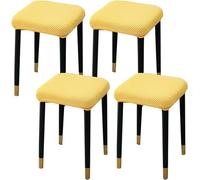 HXOUTGKP Stretch Ottoman Cover Rectangle,Ottoman Storage Bench Protector Covers For Living Room/Yellow/4Pcs
