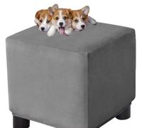 HXOUTGKP Stretch Square Slipcovers Jacquard Ottoman Footstool Protect Cover Washable/#1/75 * 75 cm
