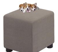 HXOUTGKP Stretch Square Slipcovers Jacquard Ottoman Footstool Protect Cover Washable/#10/100 * 100 cm
